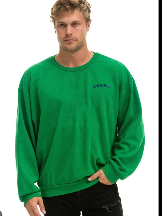 Aviator Nation Sweaters - AVIATOR NATION YPO 24 RELAXED CREW SWEATSHIRT KELLY GREEN XL
